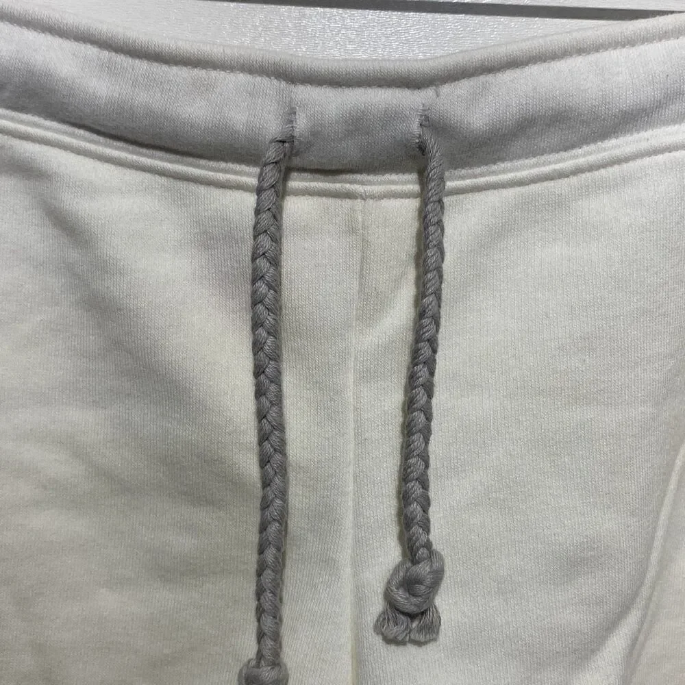 Puma Women's White Drawstring Raw Edges High‎ Rise Shorts Size Large NWT